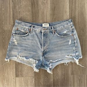 agolde Parker Distressed Denim Shorts in swapmeet